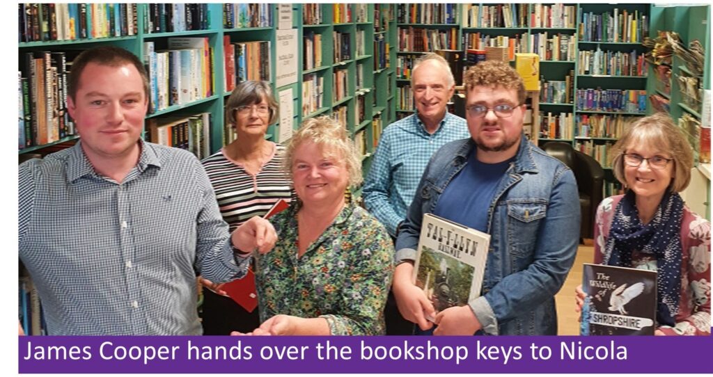Charity Bookshop: James Cooper hands over the bookshop keys to Nicola